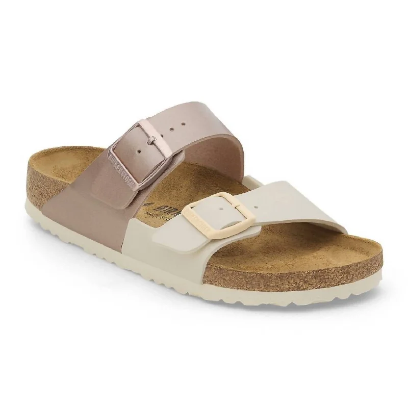 Essentials On Sale Women's Arizona Split Birko-Flor Sandals In Eggshell/copper