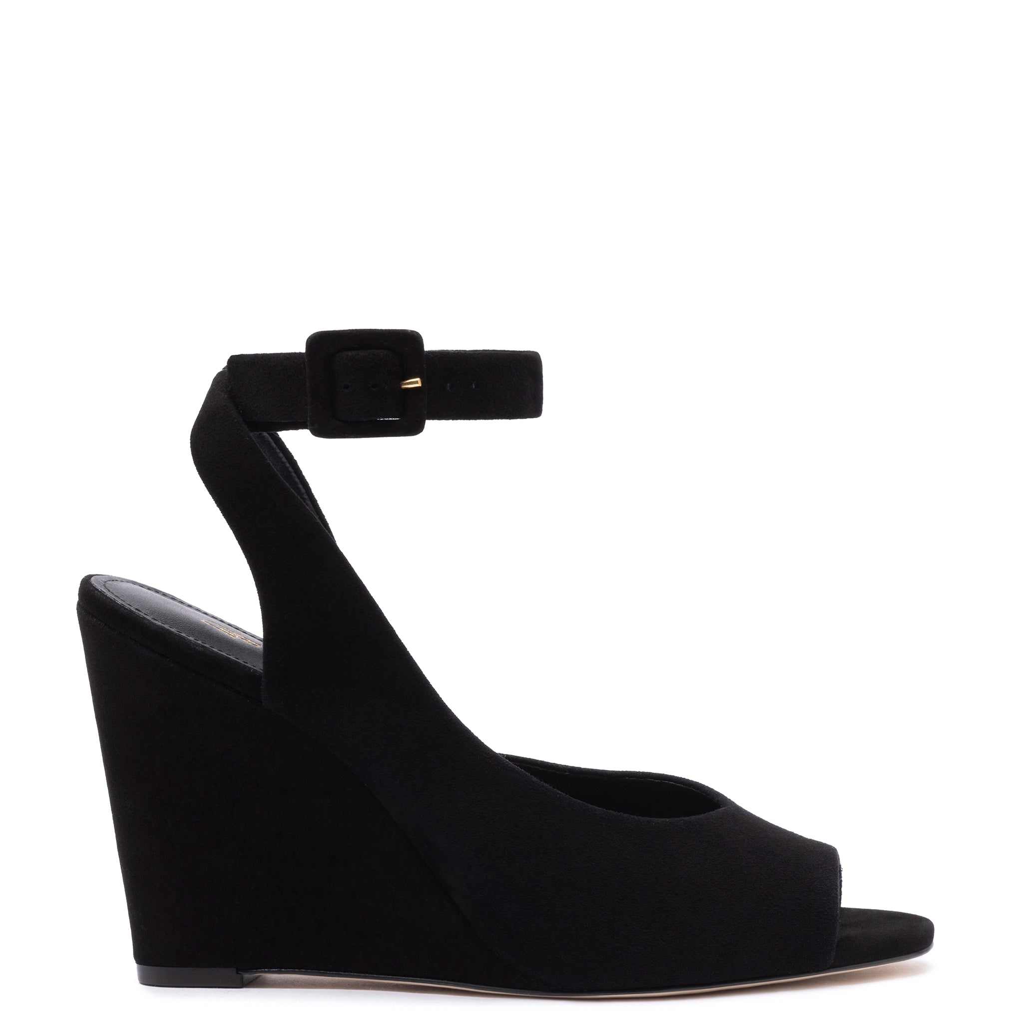 Vintage-Modern Style Offers Deena By Larroudé Wedge Sandal In Black Suede