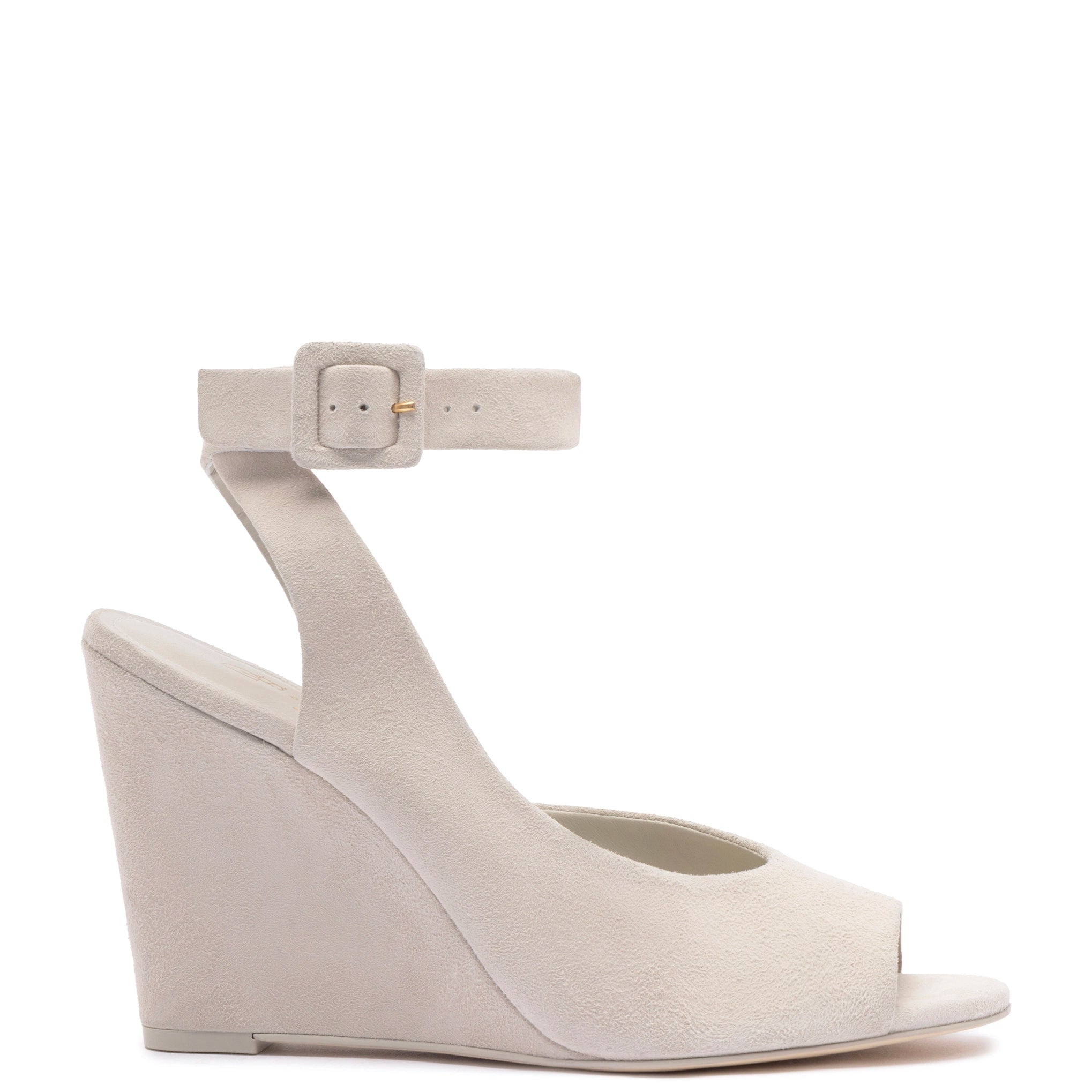 Contemporary Casual Deals Deena By Larroudé Wedge Sandal In Mushroom Grey Suede