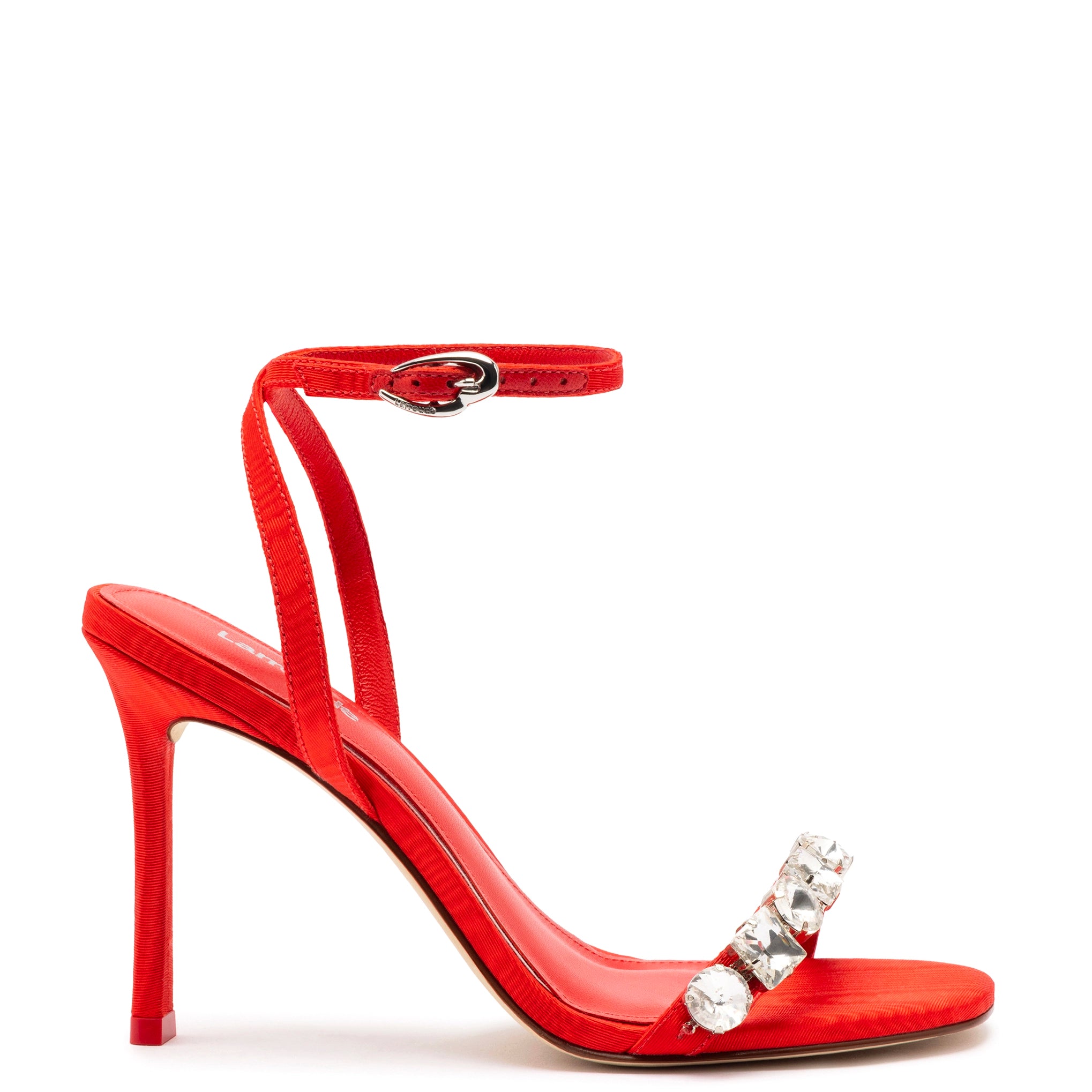 Refined Fashion Sale Calypso Sandal In Red Fabric and Crystals