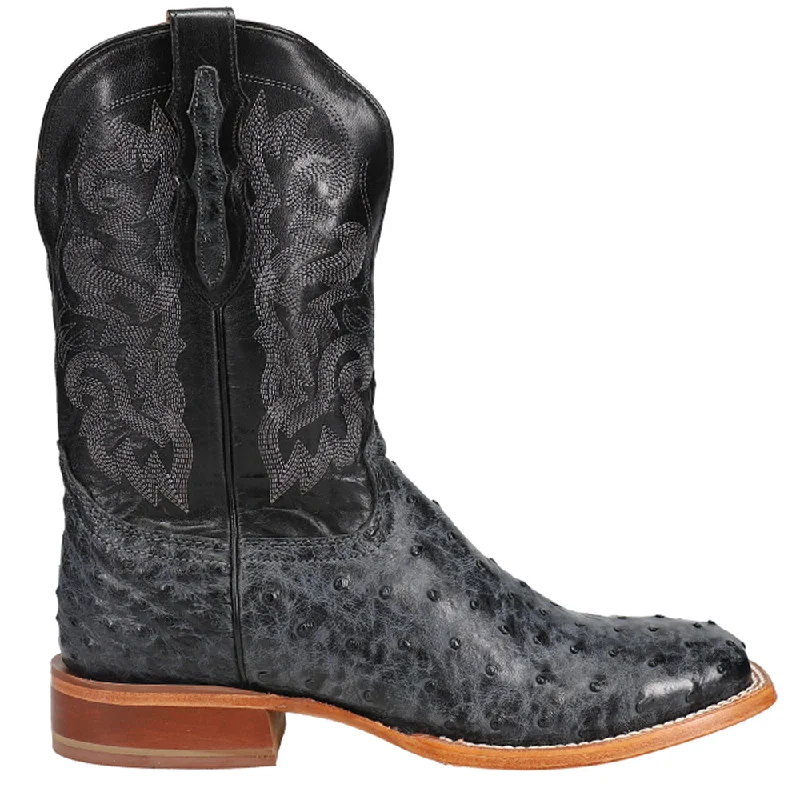 Quaid Ostrich Embroidered Square Toe Cowboy Boots