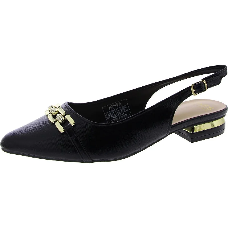 High-End Style Discounts Jones New York Womens QUINAY Faux Leather Sling back Flat Shoes