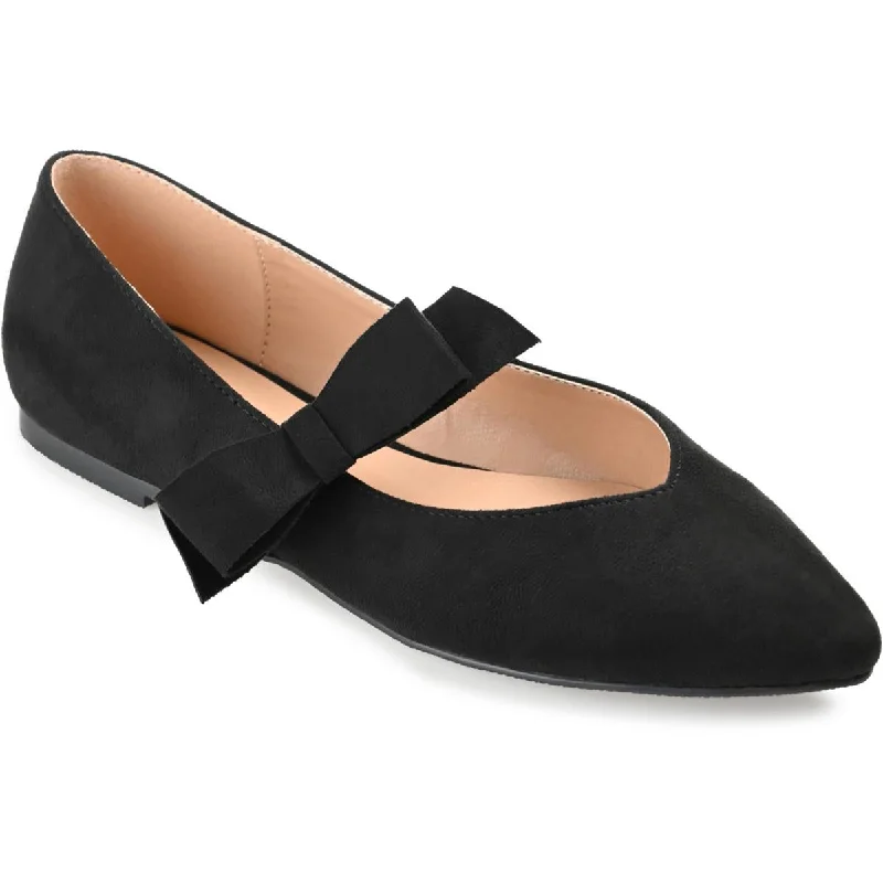 Laid-Back Fashion Offers Journee Collection Womens Aizlynn Faux Suede Bow Mary Janes