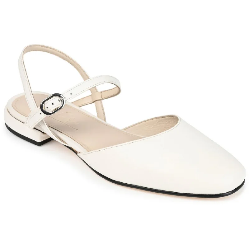 Casual Yet Chic Sales Journee Collection Womens AMANNDA Leather Square toe Flat Shoes
