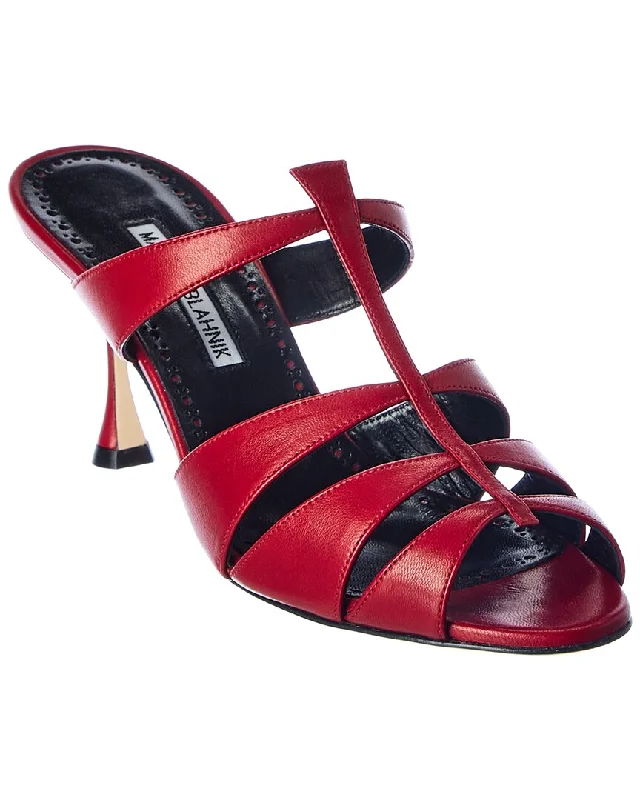Sophisticated Fashion Manolo Blahnik Nooramu 70 Leather Sandal