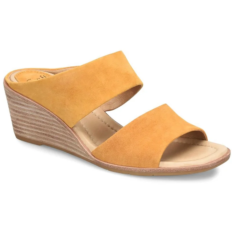 Shop The Hottest Deals Sofft Womens Ginetta Suede Slip-On Wedge Sandals