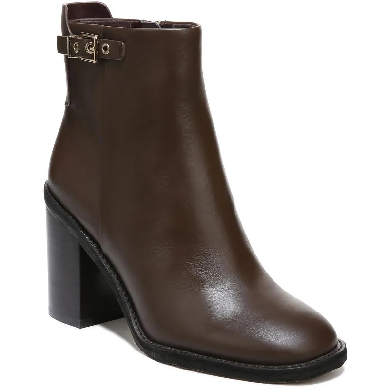 Stylish Statements Rivet Womens Leather Block Heel Booties