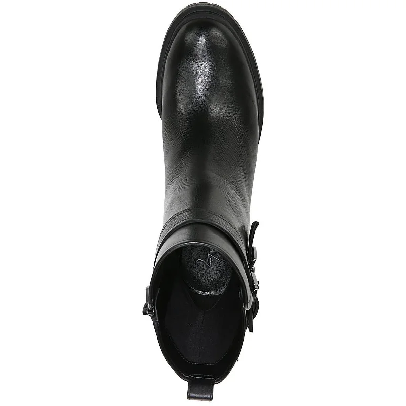 Limited Time Deal Trina Womens Buckle Block Heel Motorcycle Boots