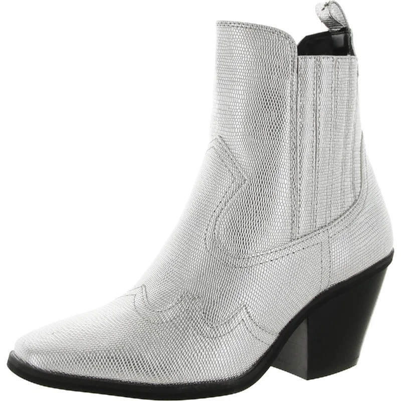 Clearance Event Brazos Womens Faux Leather Embossed Ankle Boots