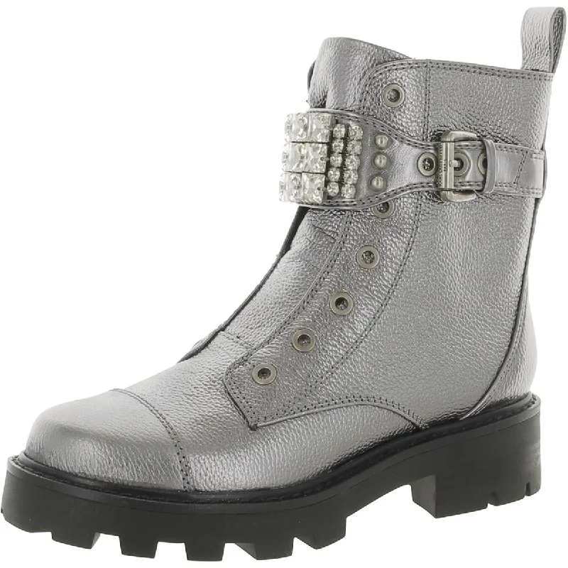 Early Bird Offer Maeva  Womens Leather Lug Sole Combat & Lace-Up Boots