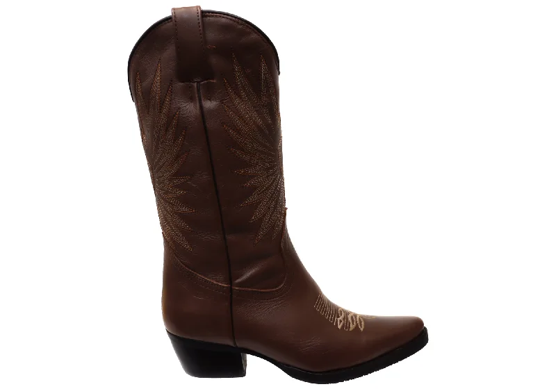 Seasonal Style Discounts D Milton Eliza Womens Comfortable Leather Western Cowboy Boots
