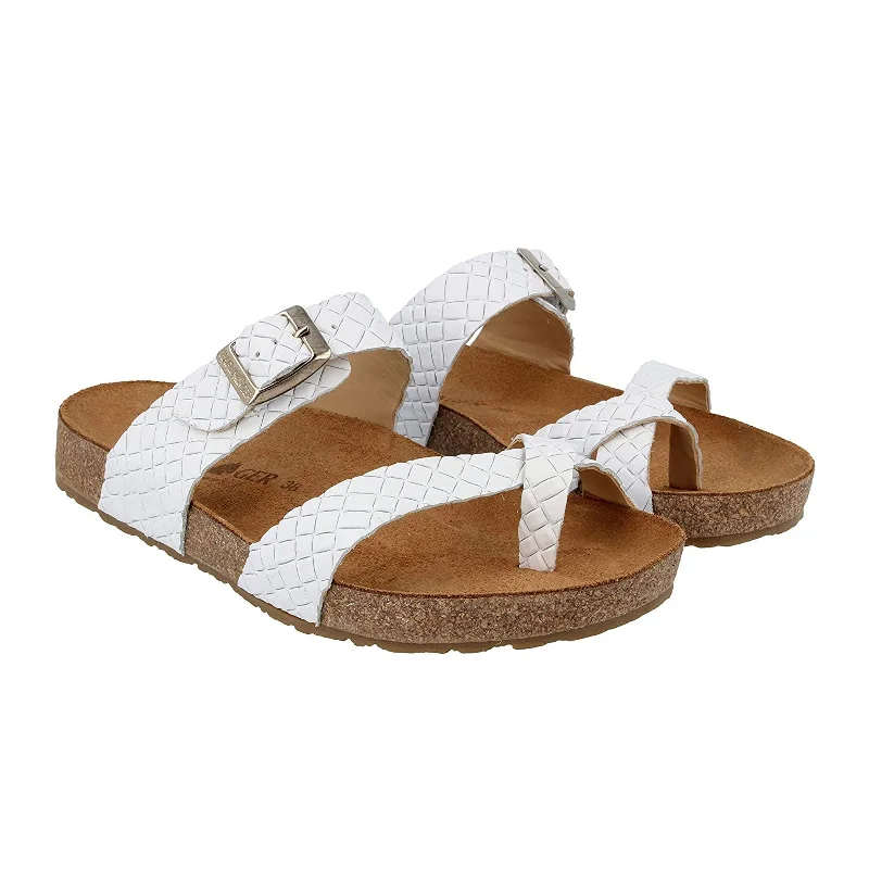Holiday Discount Haflinger Juno Sandal (Unisex) - Woven Blanco
