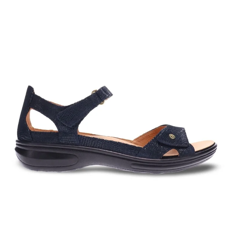 Chic And Edgy Revere Portofino Backstrap Sandal (Women) - Navy Lizard